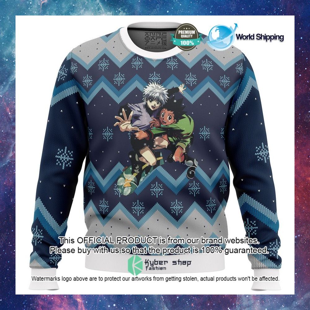 anime hunter x hunter gon and killua christmas sweater limited editioncster