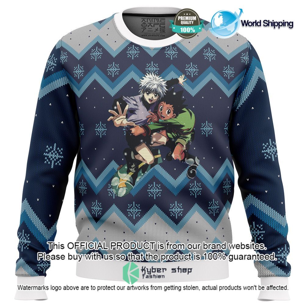 anime hunter x hunter gon and killua christmas sweater limited editionq00ya