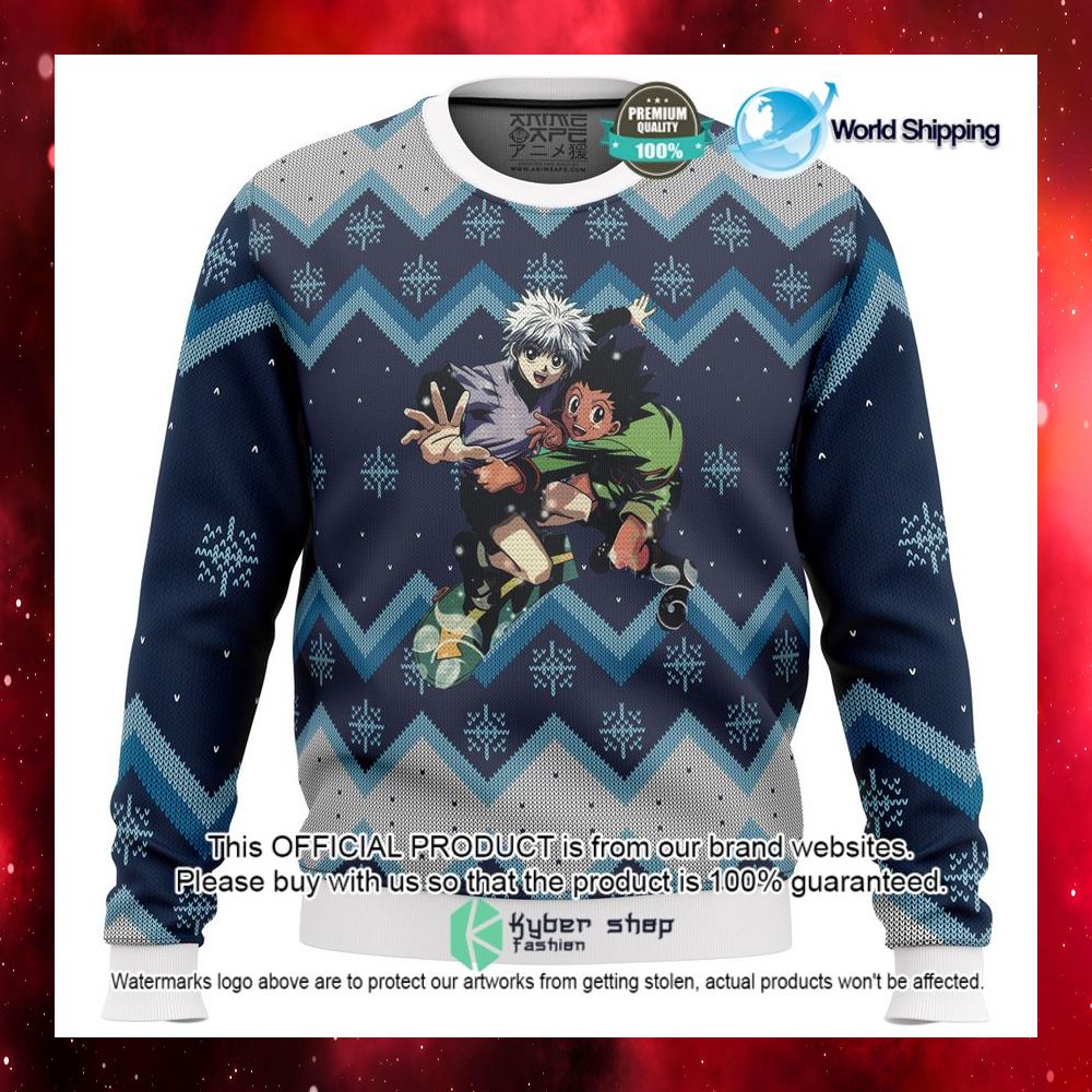 anime hunter x hunter gon and killua christmas sweater limited editionut2jk