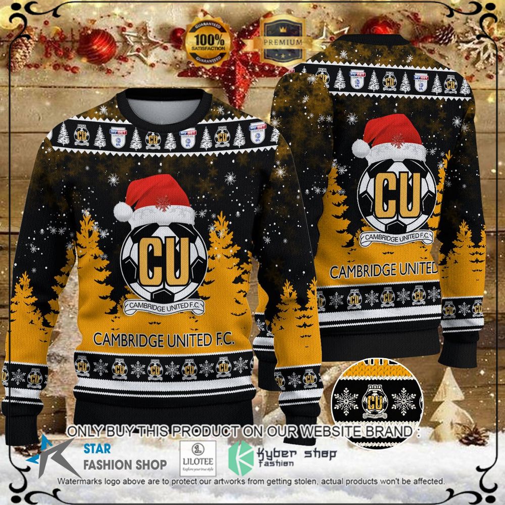 cambridge united fc yellow black christmas sweater limited editioncnhio