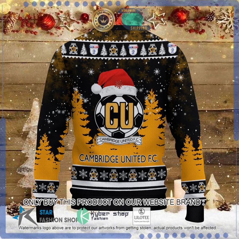cambridge united fc yellow black christmas sweater limited editionepg57