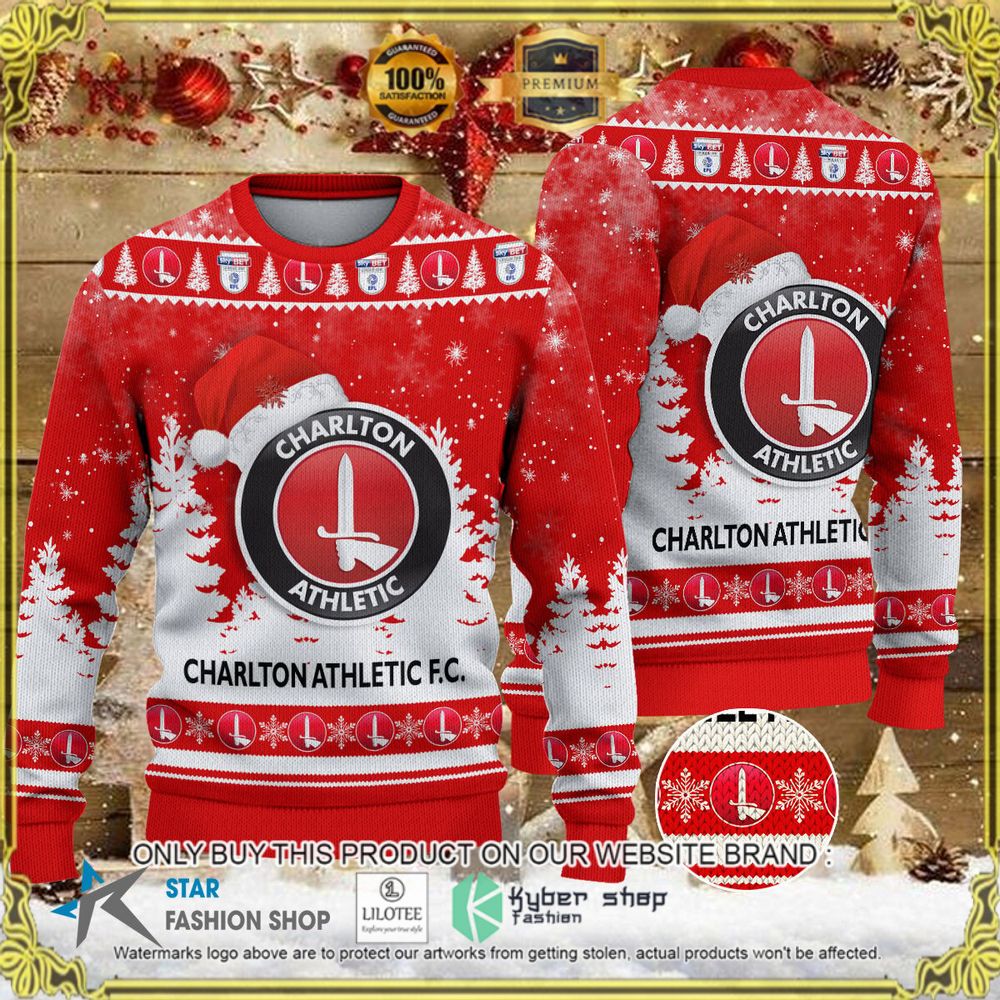 charlton athletic fc red white christmas sweater limited editionfpbwo