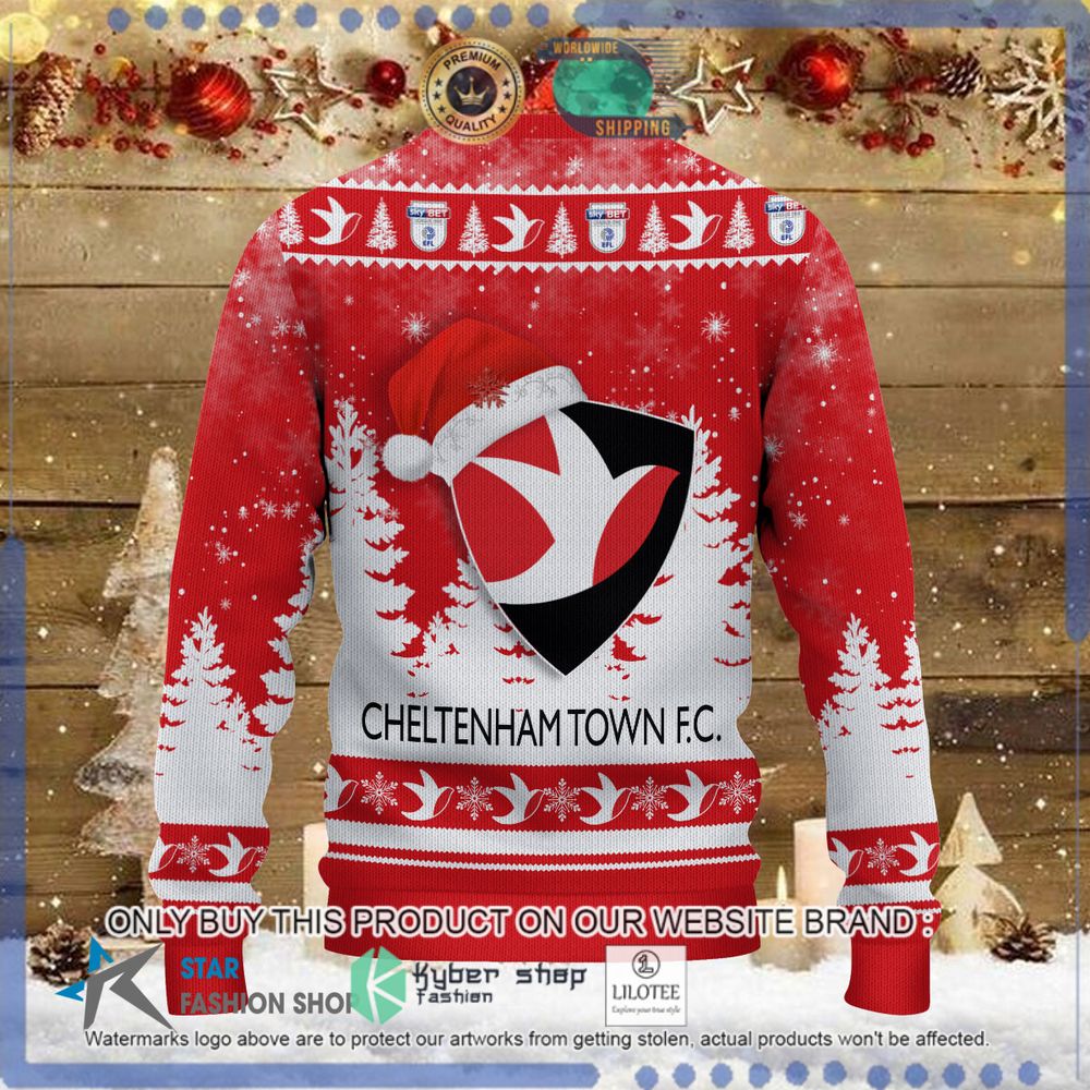 cheltenham town fc red white christmas sweater limited