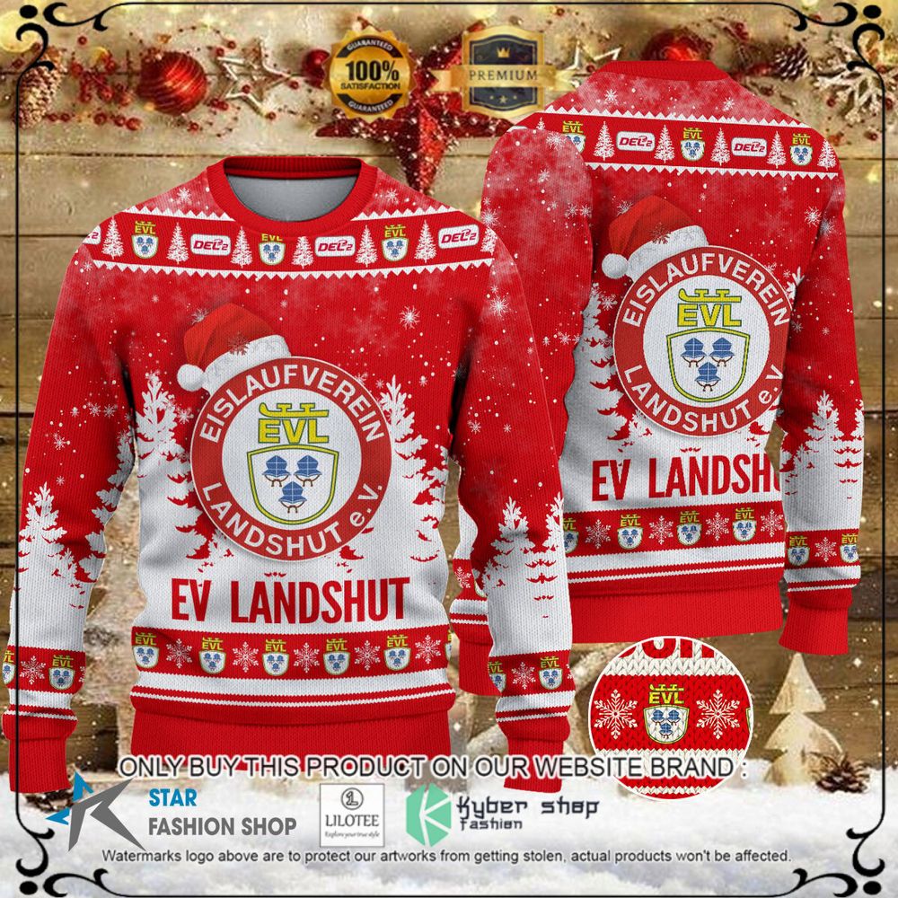 ev landshut red white christmas sweater limited editionj6mz6