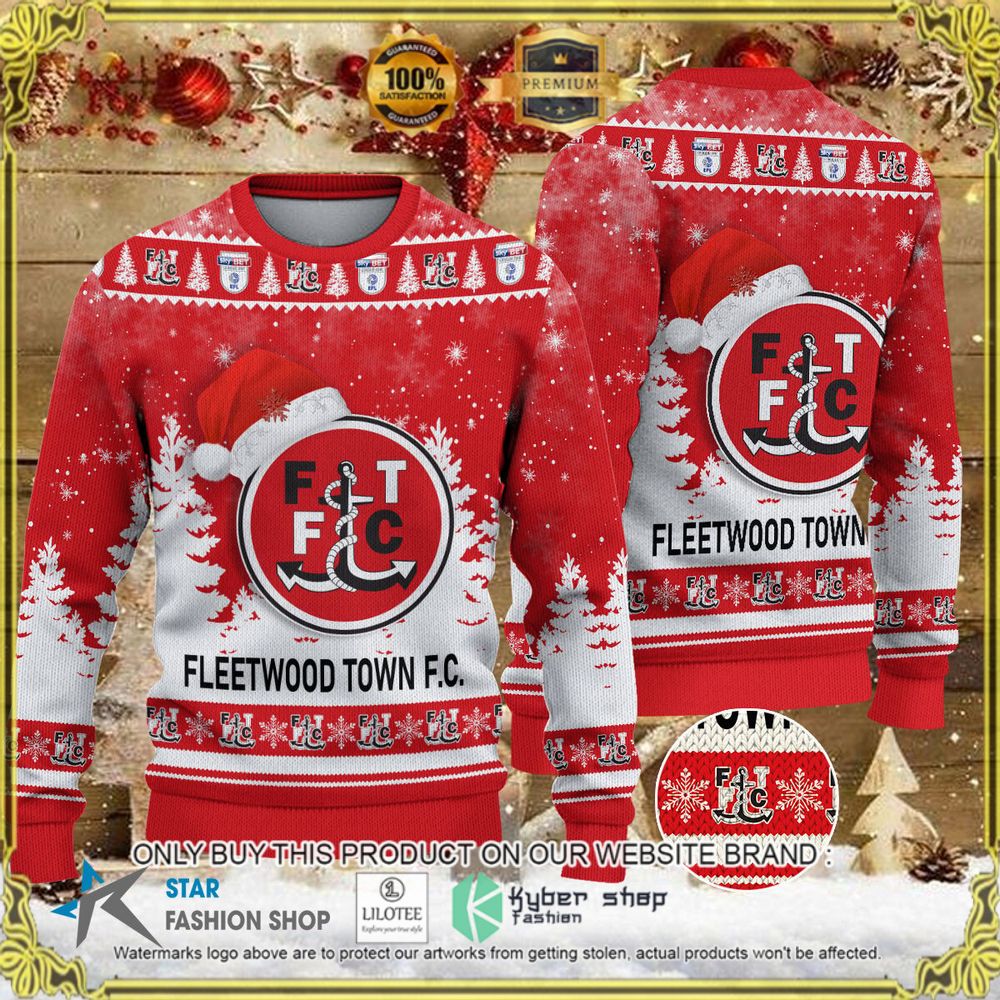 fleetwood town fc red white christmas sweater limited editionc9ane