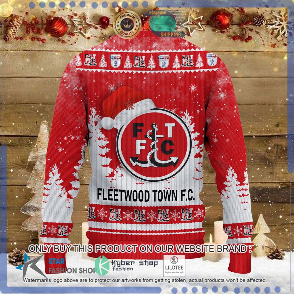 fleetwood town fc red white christmas sweater limited editiononbyu