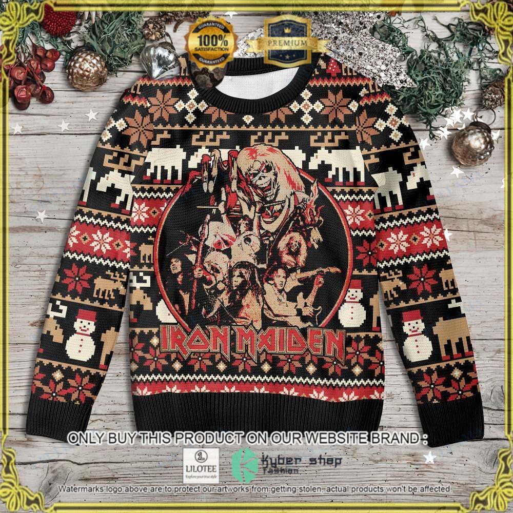iron maiden members christmas sweater limited edition7zgqk