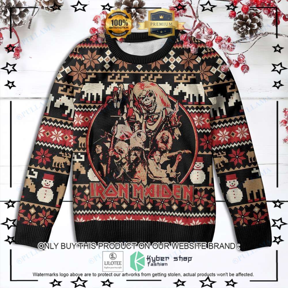 iron maiden members christmas sweater limited editionddkc6