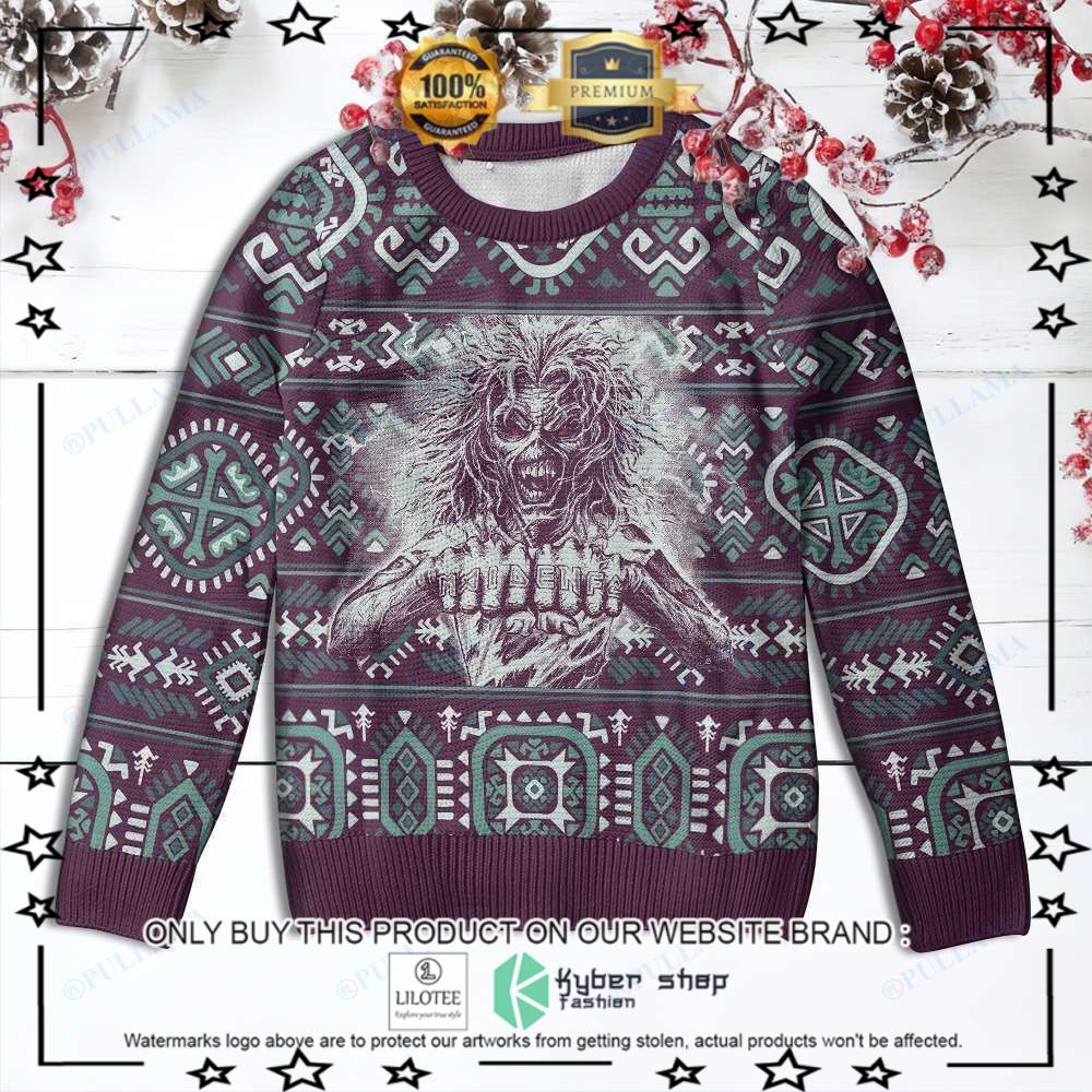 iron maiden skull christmas sweater limited editionfpcvq