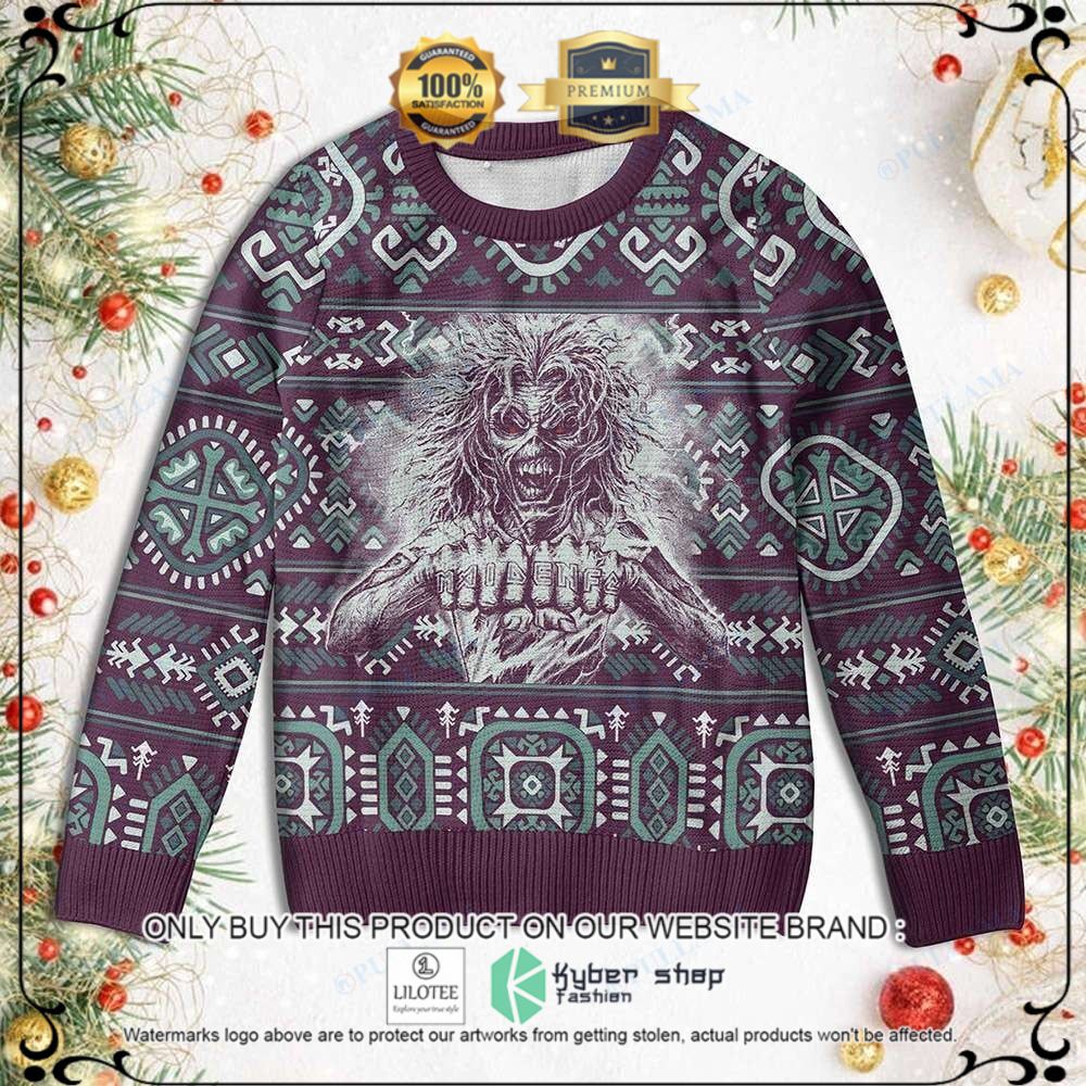 iron maiden skull christmas sweater limited editiongy8ca