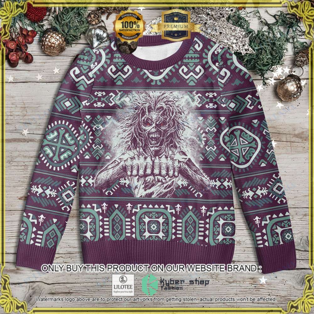 iron maiden skull christmas sweater limited editioni97da