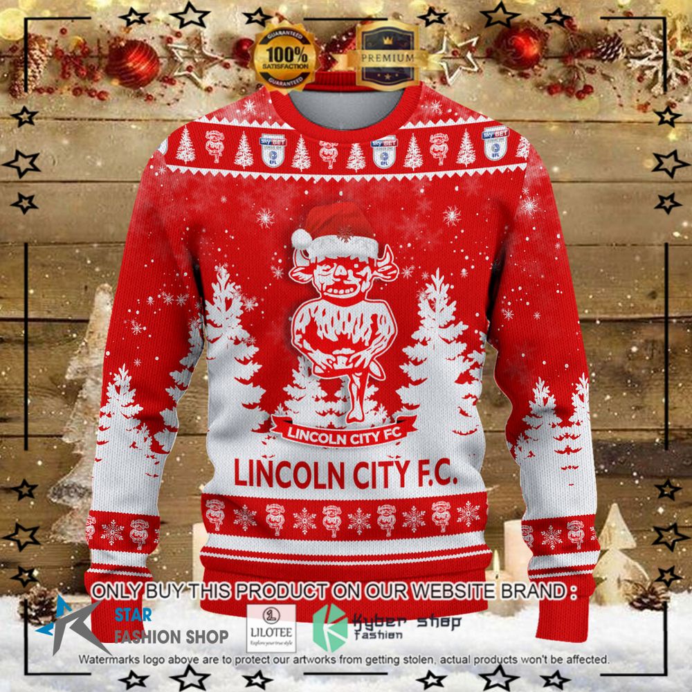 lincoln city fc red white christmas sweater limited editionfg03u