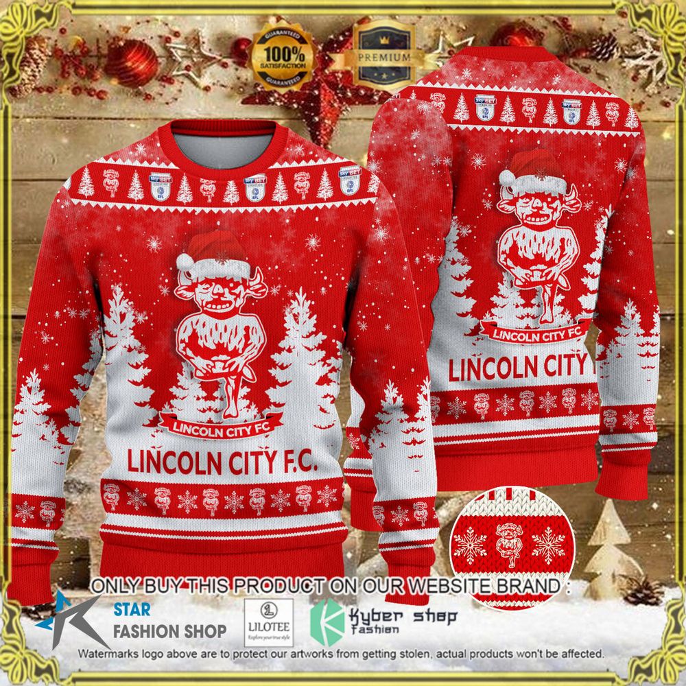 lincoln city fc red white christmas sweater limited editionwywfl