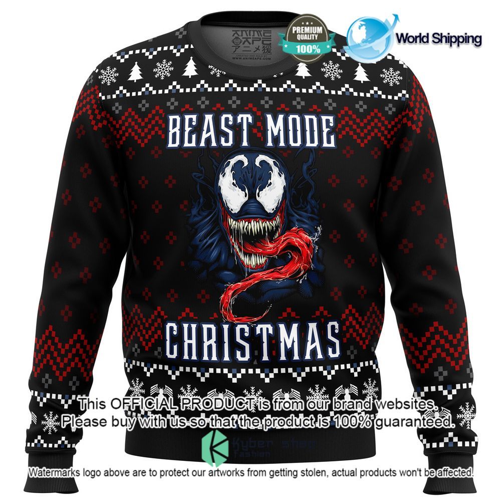 marvel venom beast mode christmas christmas sweater limited editionzwmgv