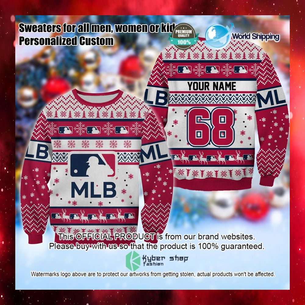 mlb logo mlb personalized christmas sweater limited editionhtffr