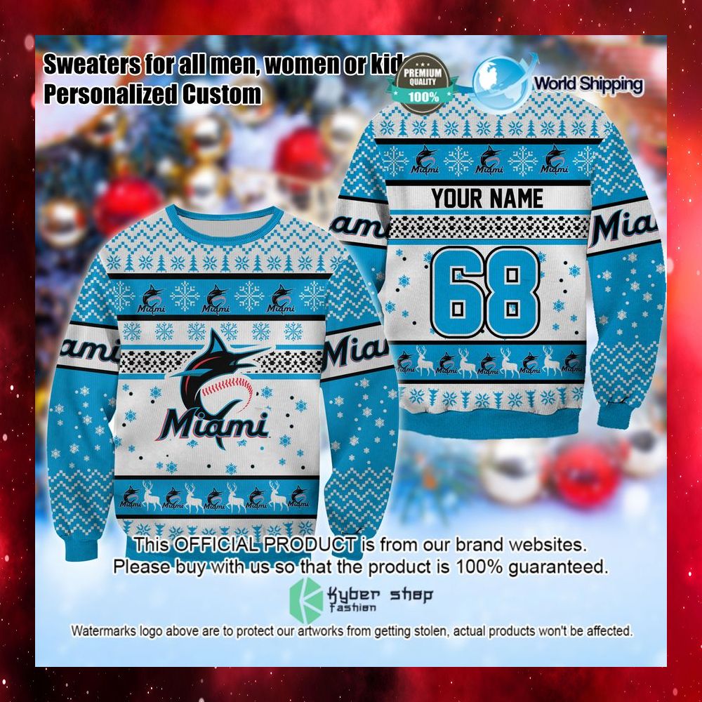 mlb miami marlins personalized christmas sweater limited editionaimzs