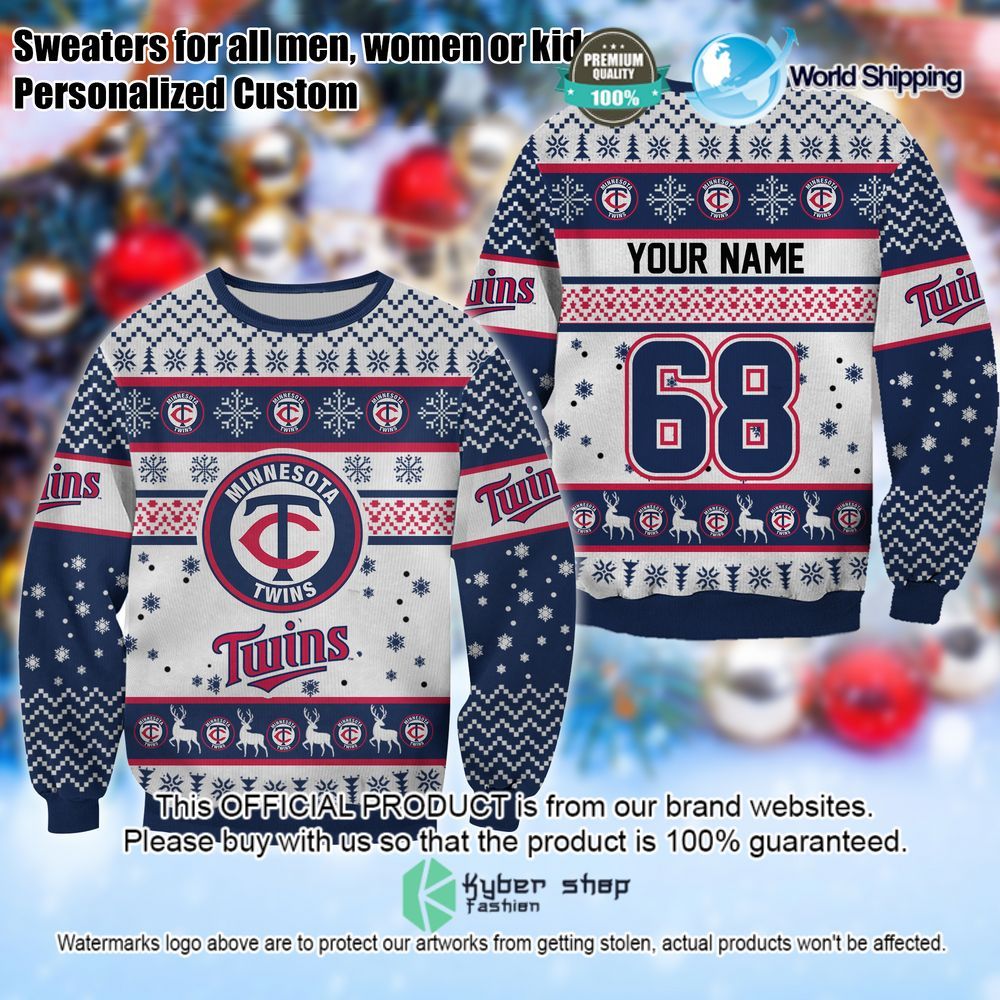 mlb minnesota twins personalized christmas sweater limited editionqqrtl