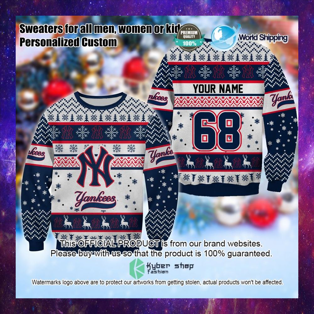 mlb new york yankees personalized christmas sweater limited editioncqeuc
