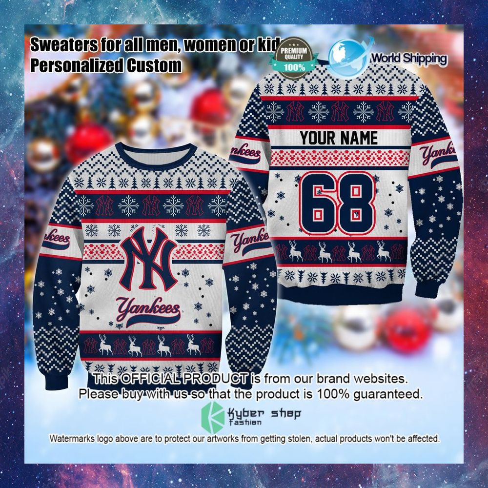 mlb new york yankees personalized christmas sweater limited editionmpgzg