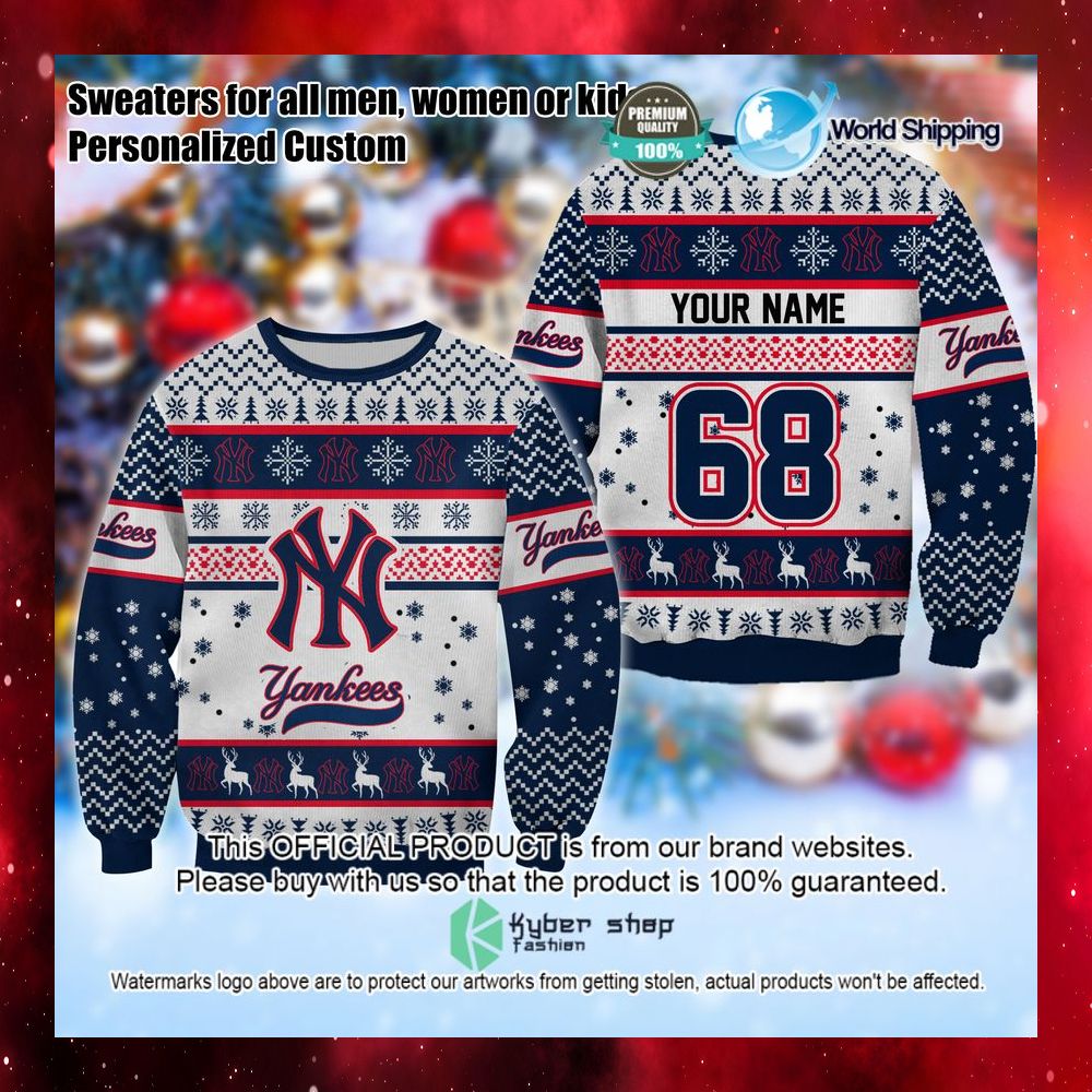 mlb new york yankees personalized christmas sweater limited editionui33n
