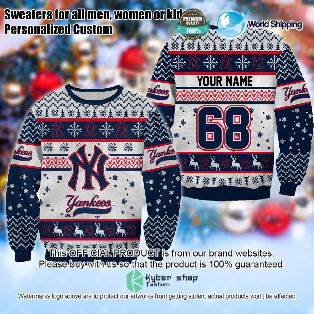 mlb new york yankees personalized christmas sweater limited editionwgik6