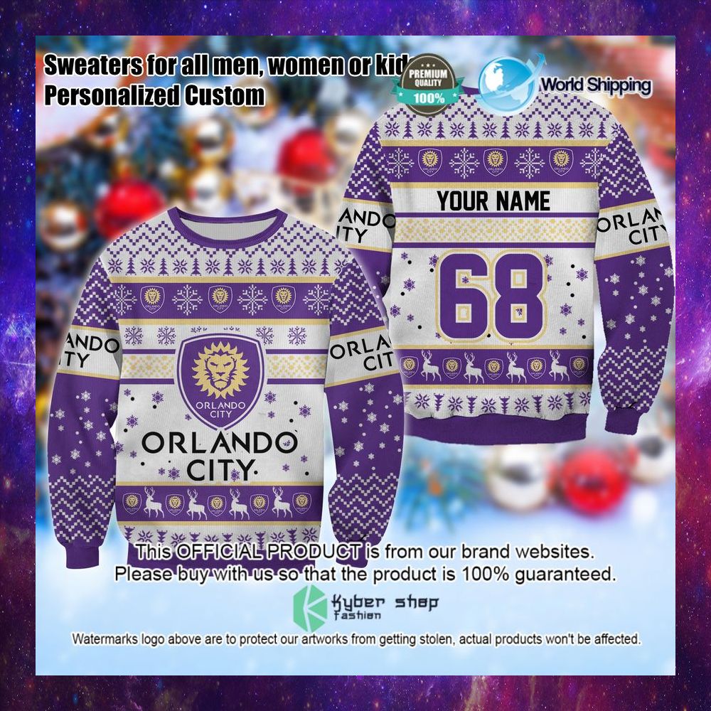 mls orlando city sc personalized christmas sweater limited