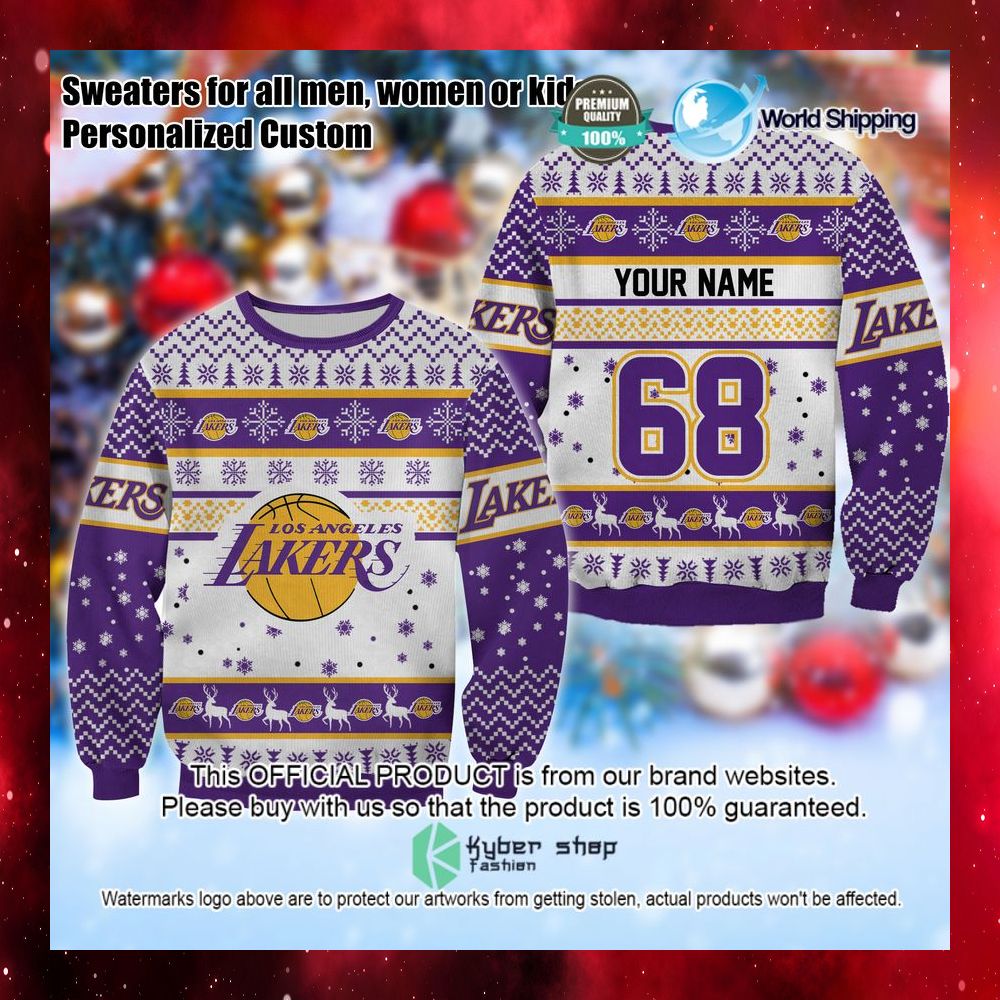nba los angeles lakers personalized christmas sweater limited editions5ly7y