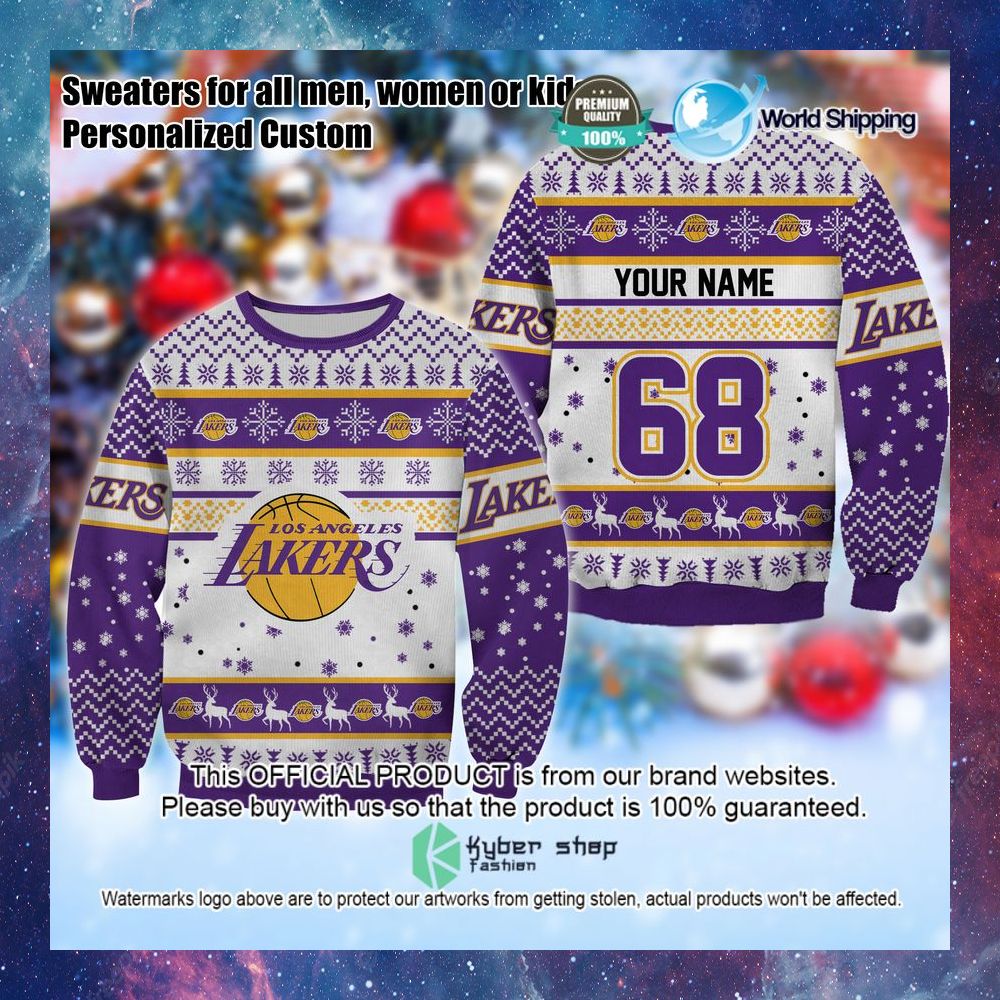 nba los angeles lakers personalized christmas sweater limited editionst8vga