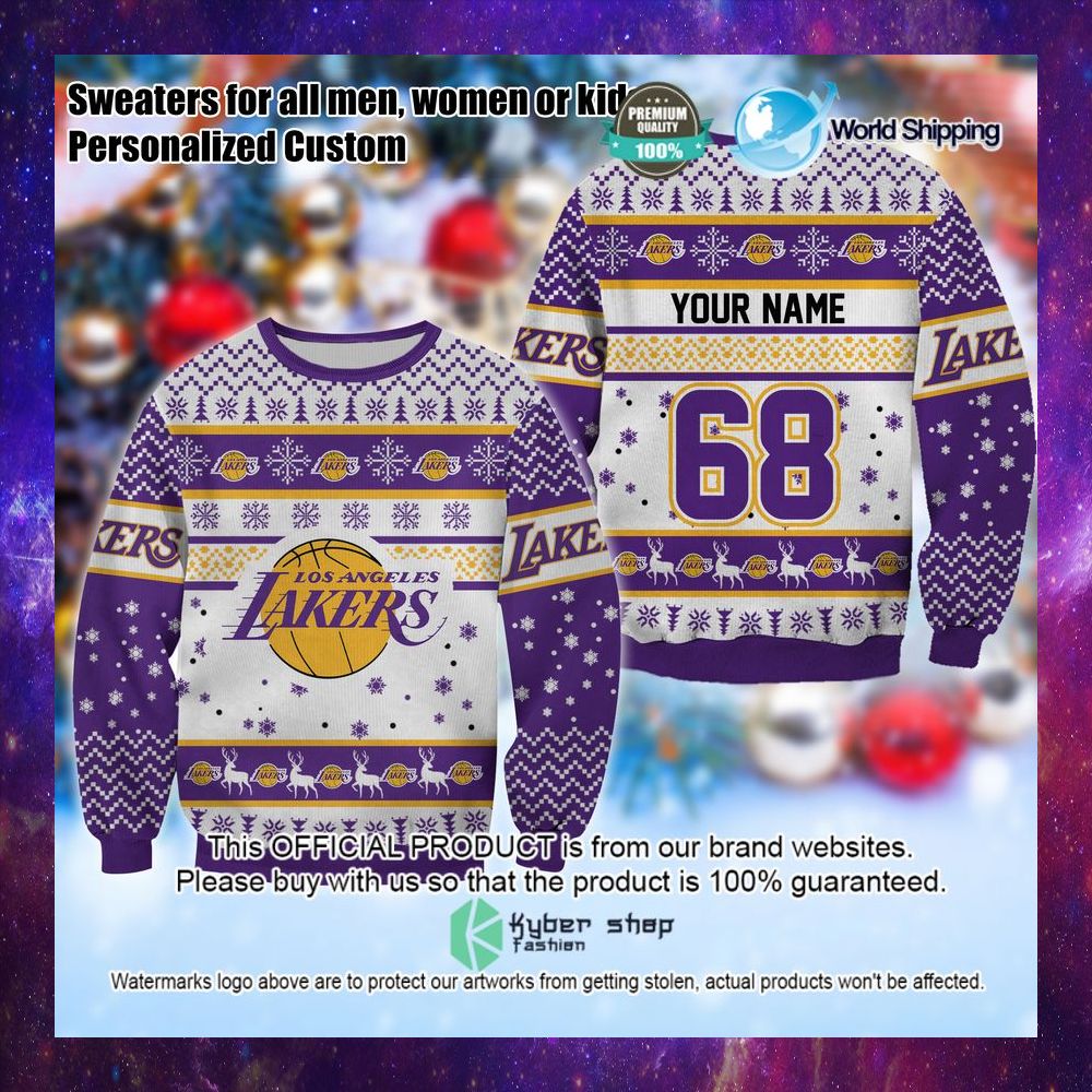 nba los angeles lakers personalized christmas sweater limited editionsubyei