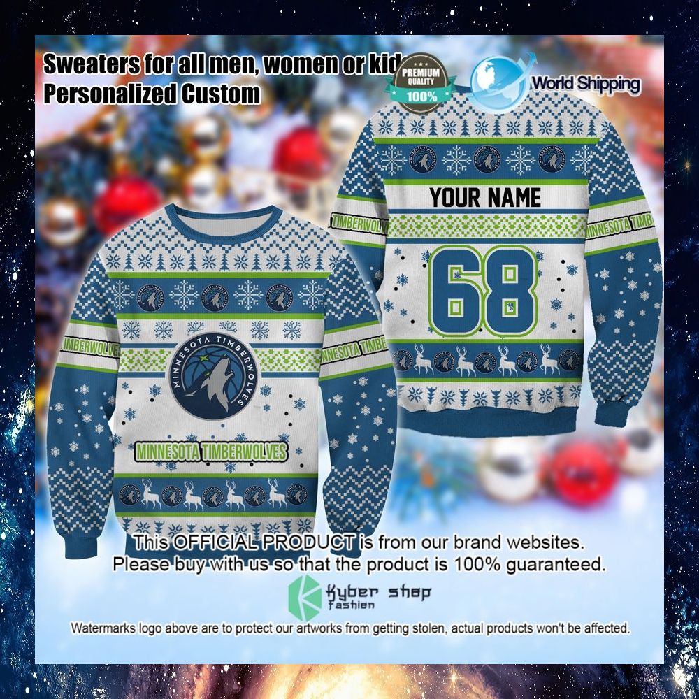 nba minnesota timberwolves personalized christmas sweater limited edition4mamr