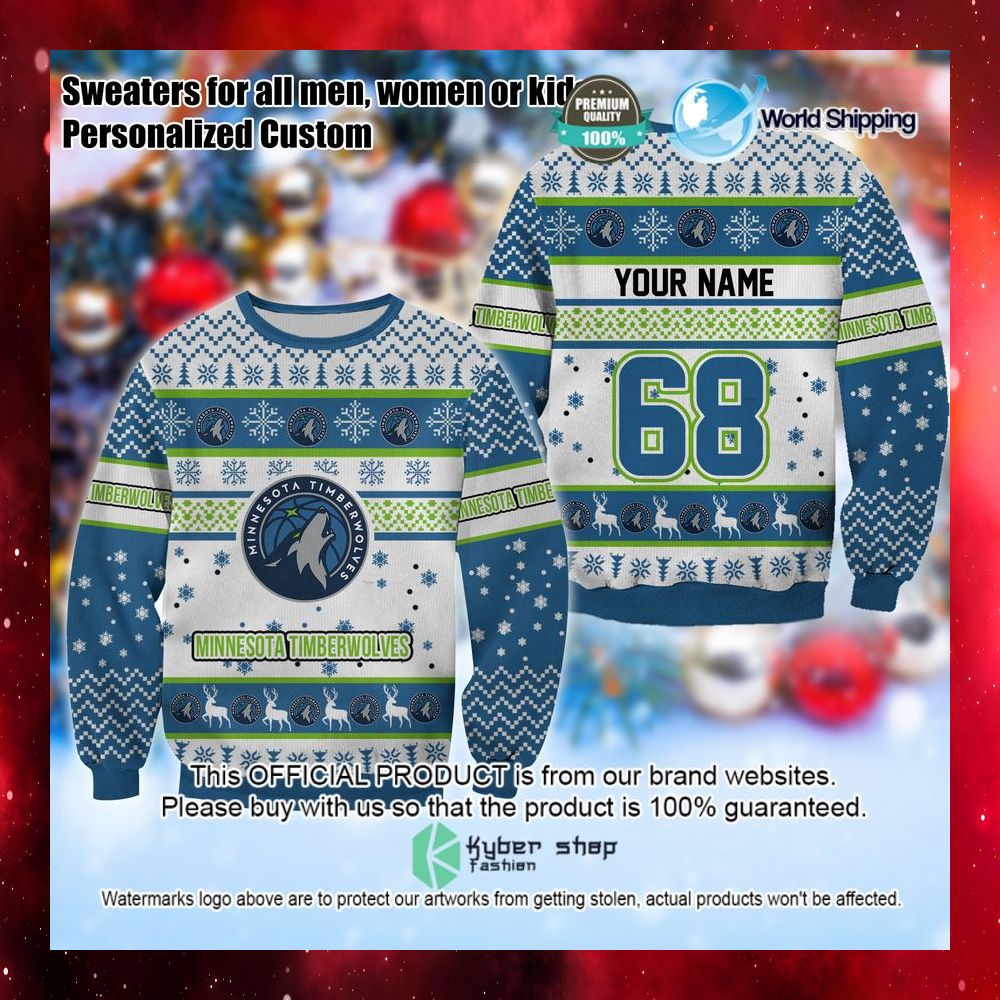 nba minnesota timberwolves personalized christmas sweater limited edition4sltk