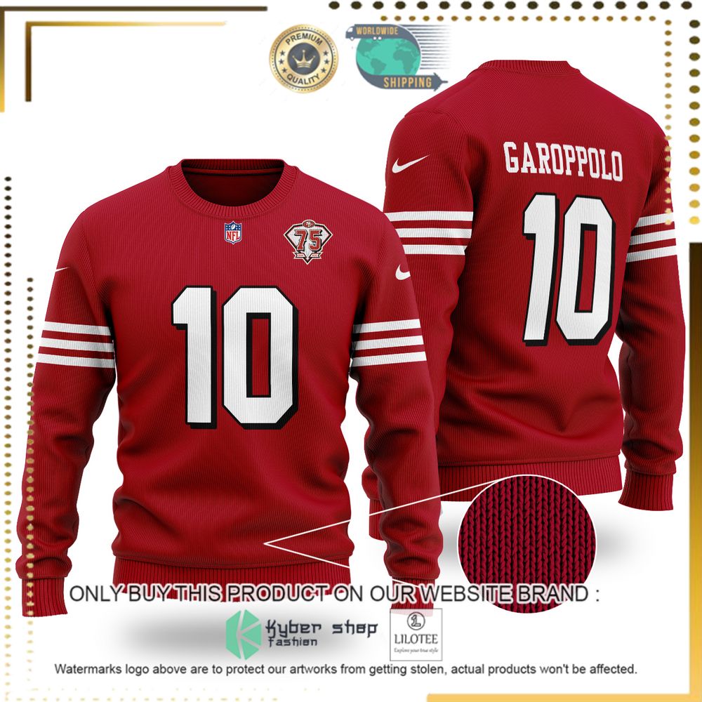 nfl san francisco 49ers jimmy garoppolo christmas sweater limited edition4czb8