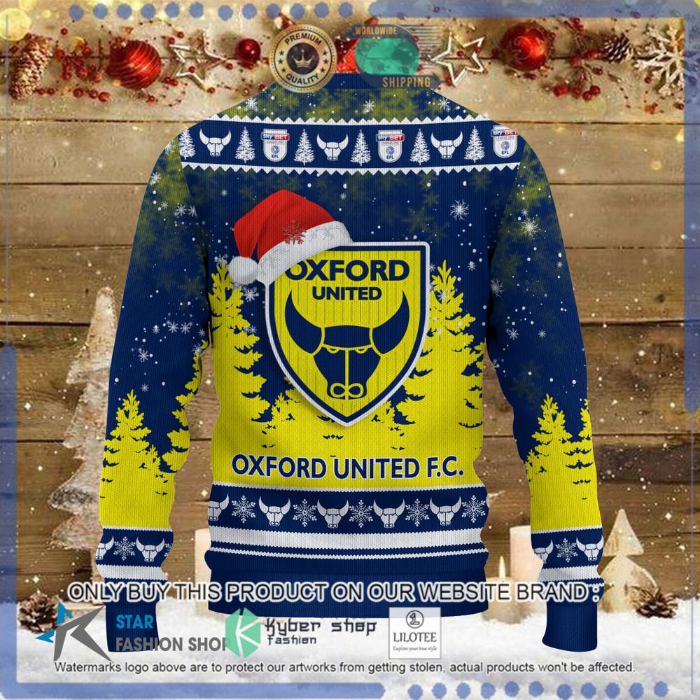 oxford united fc yellow blue christmas sweater limited editiongkj2l