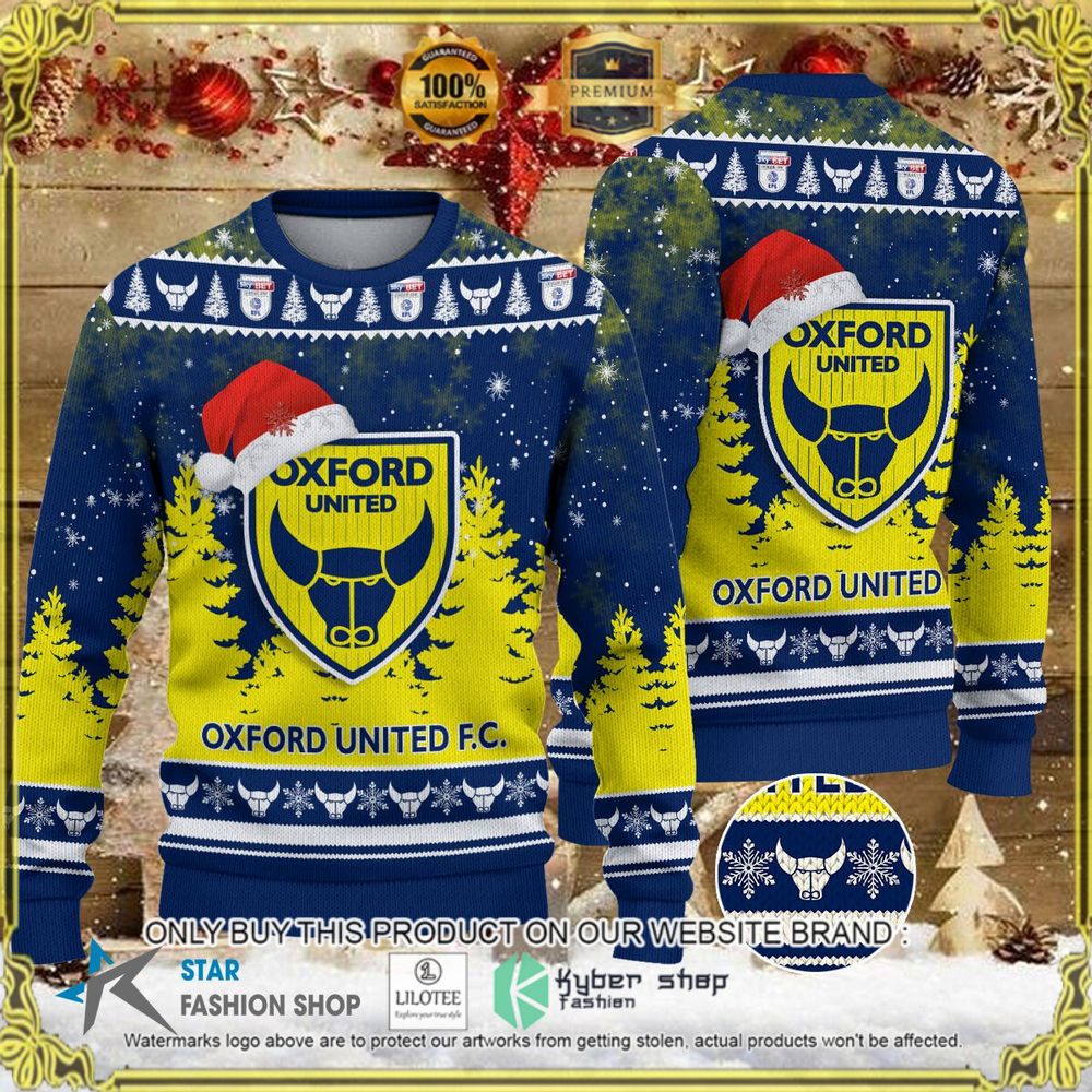 oxford united fc yellow blue christmas sweater limited editionzwhhm