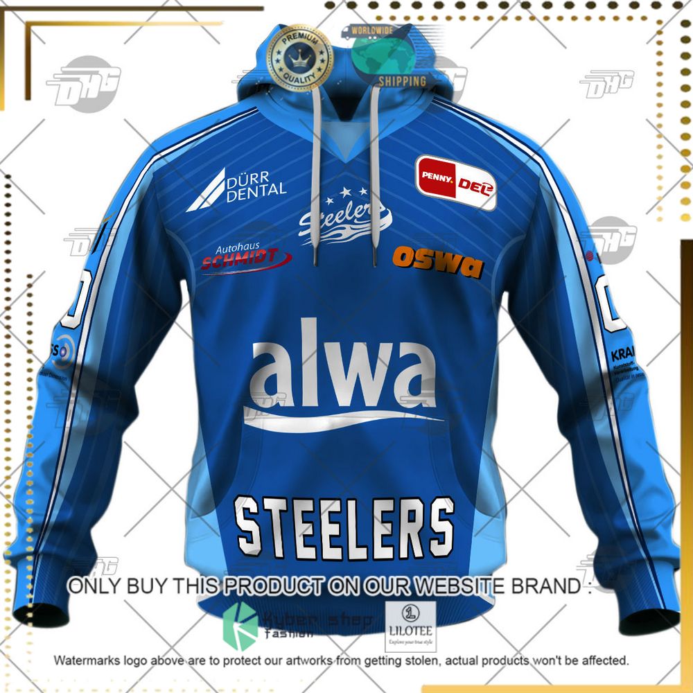 personalized del bietigheim steelers blue 3d hoodie shirt limited