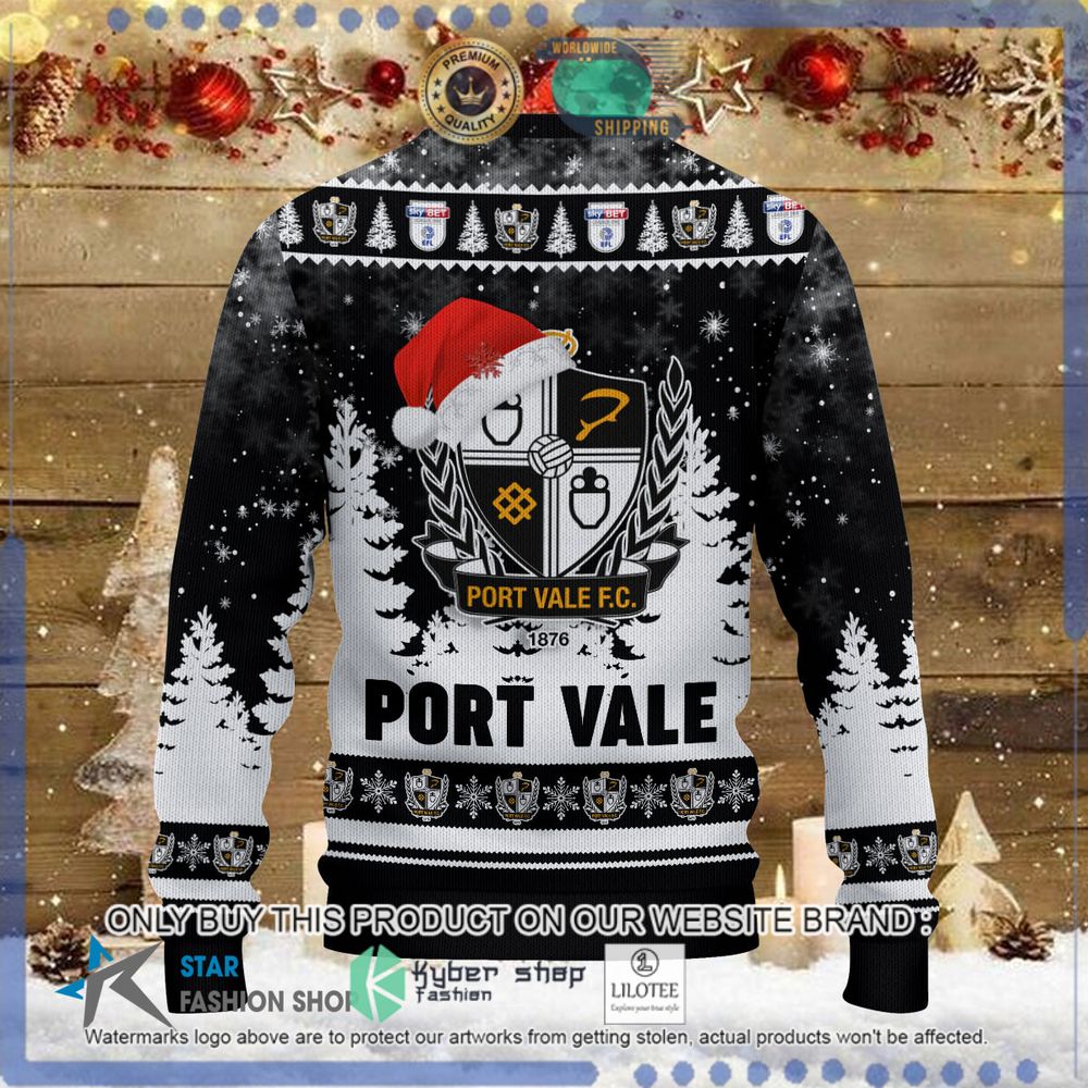 port vale fc black white christmas sweater limited editionkvno0