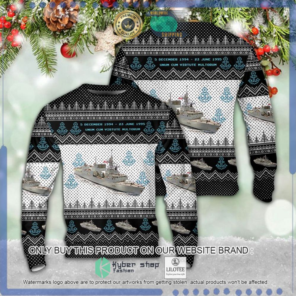 royal canadian navy hmcs winnipeg ffh 338 christmas sweater limited editionvzhjp