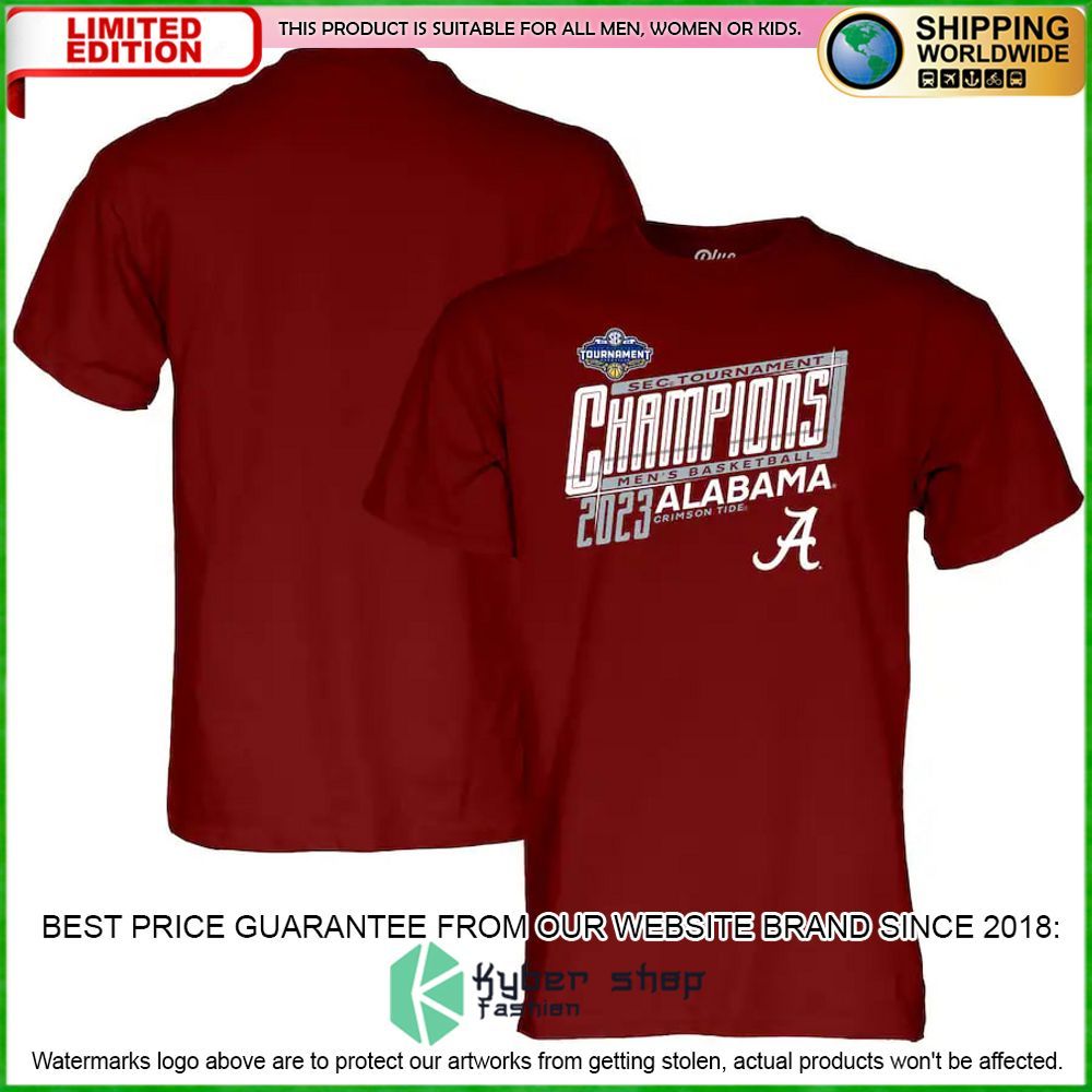 alabama crimson tide 2023 sec mens basketball conference tournament champions hoodie shirt limited edition 0ablb