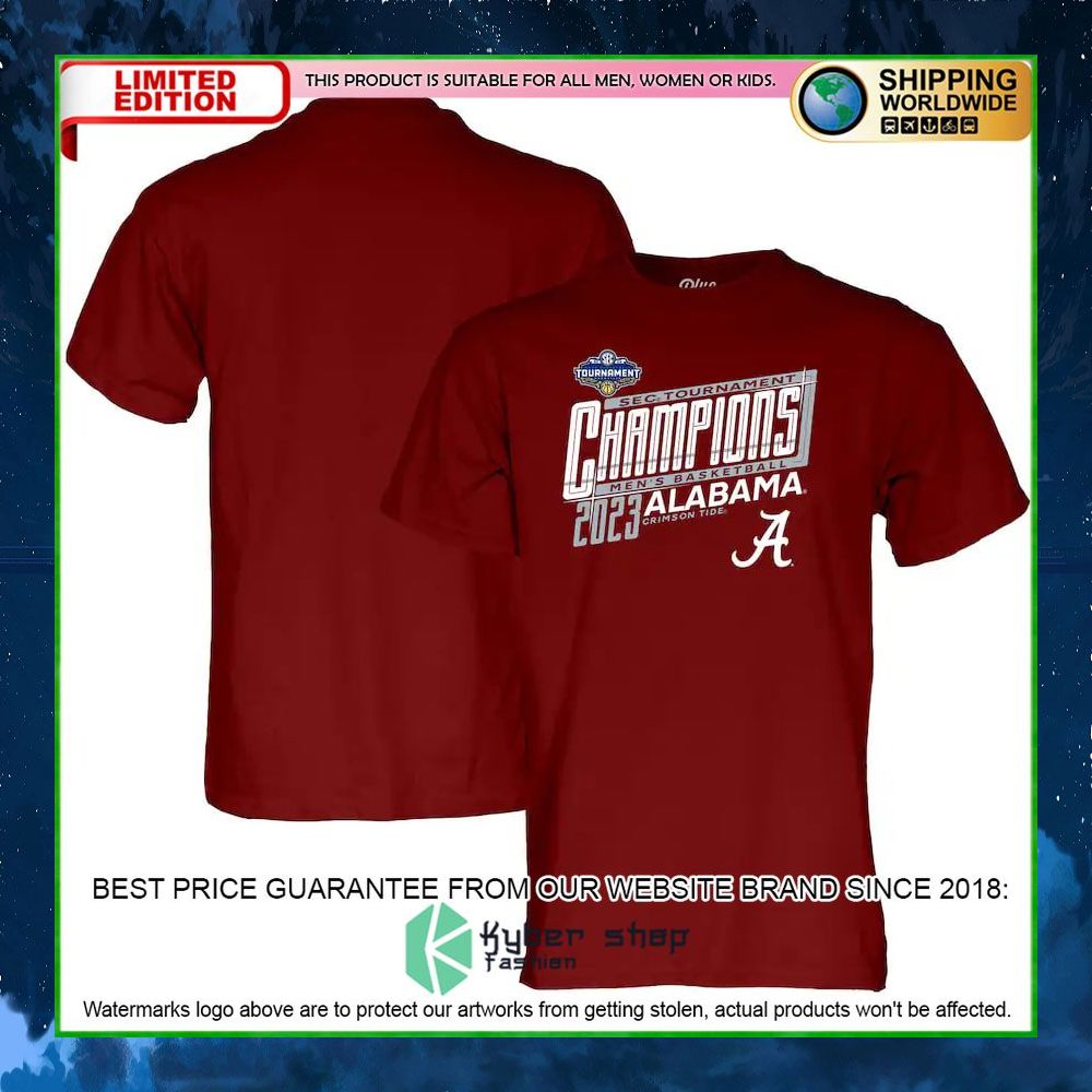 alabama crimson tide 2023 sec mens basketball conference tournament champions hoodie shirt limited edition