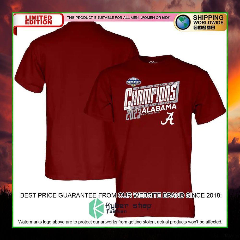 alabama crimson tide 2023 sec mens basketball conference tournament champions hoodie shirt limited edition pw7b4
