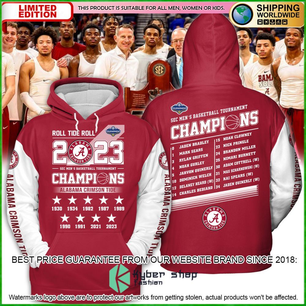 alabama crimson tide roll tide 2023 champions hoodie shirt limited edition nwobg
