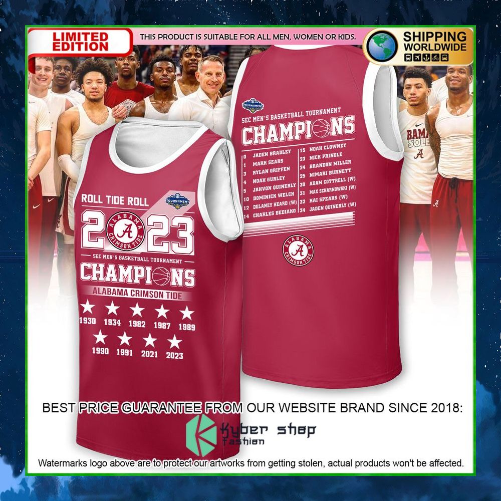 alabama crimson tide roll tide 2023 champions tank top limited edition ie1gy