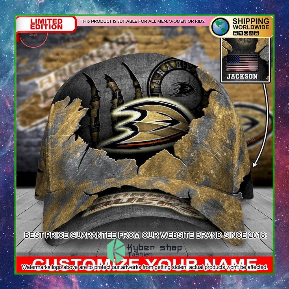 anaheim ducks skull nhl custom name cap limited edition 1knad
