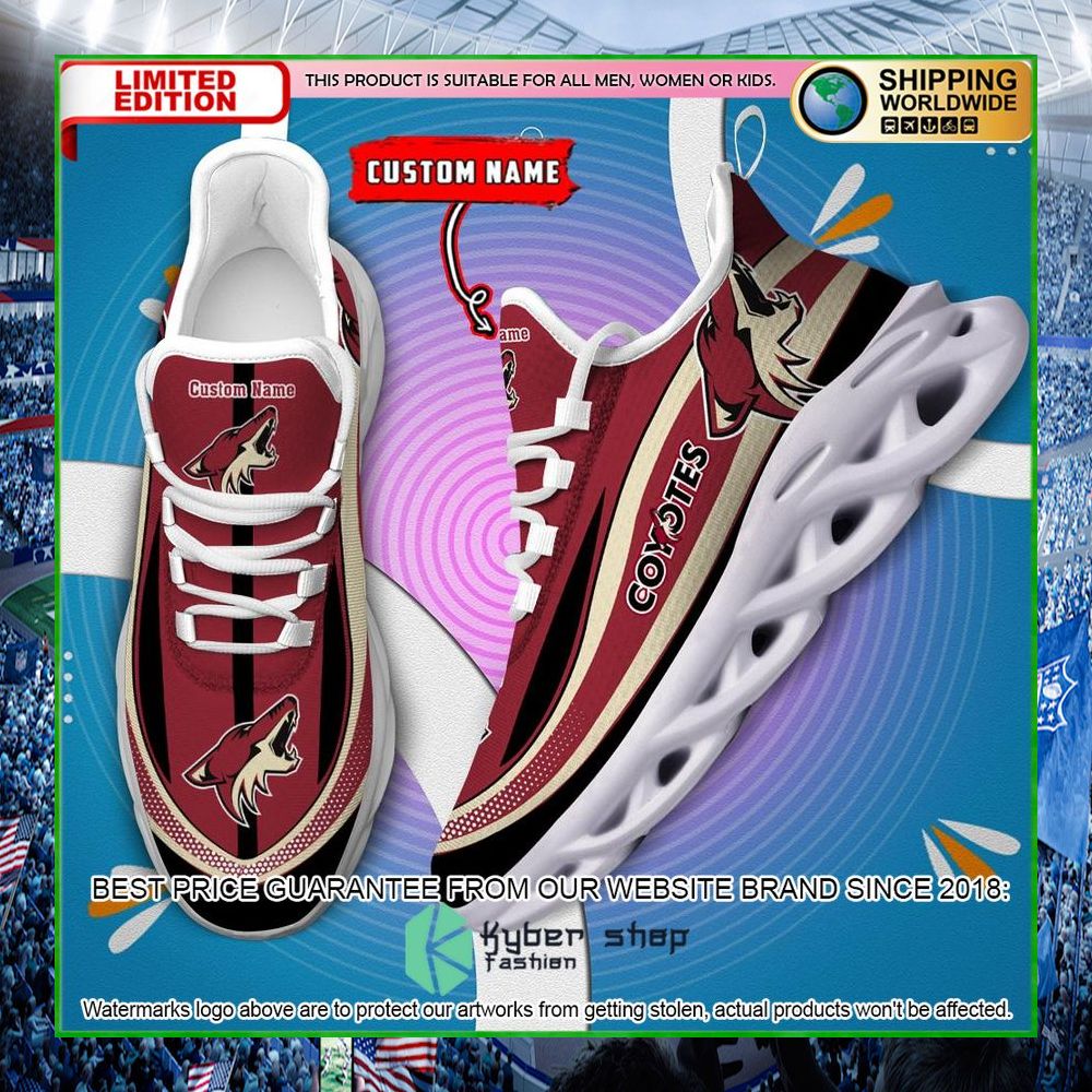 arizona coyotes custom name clunky max soul shoes limited edition dfkzb