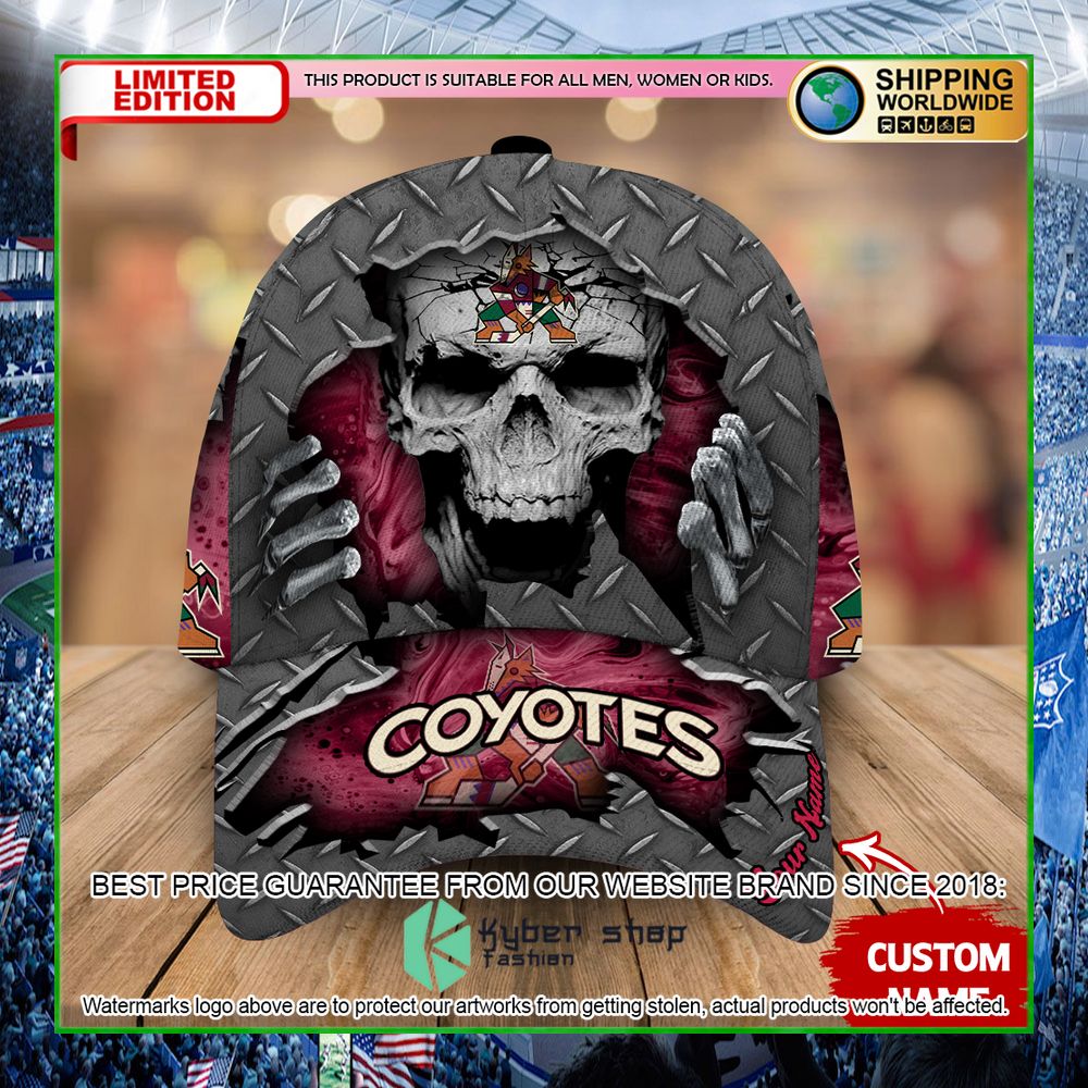 arizona coyotes custom name nhl skull cap limited edition 55lm1