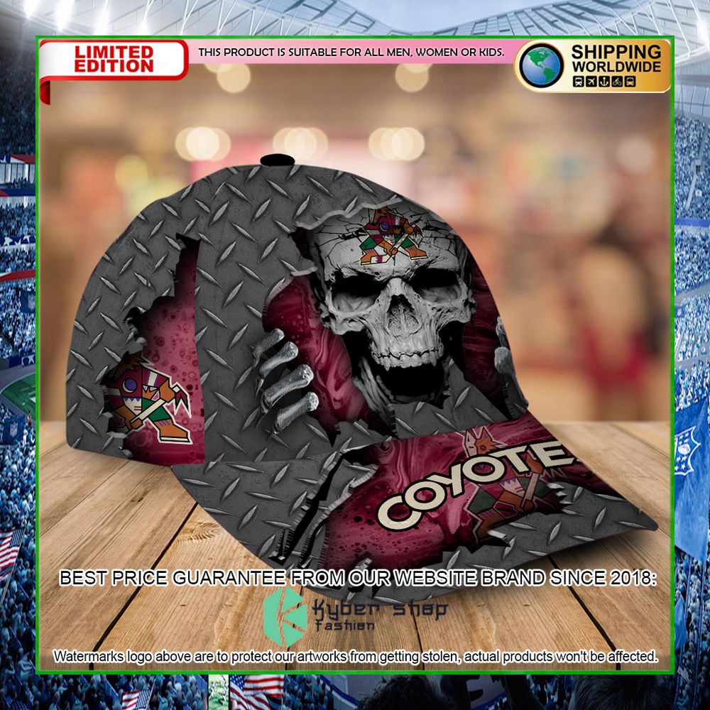 arizona coyotes custom name nhl skull cap limited edition clmhs