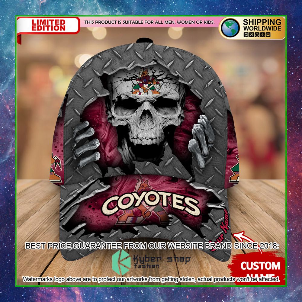 arizona coyotes custom name nhl skull cap limited edition js1li