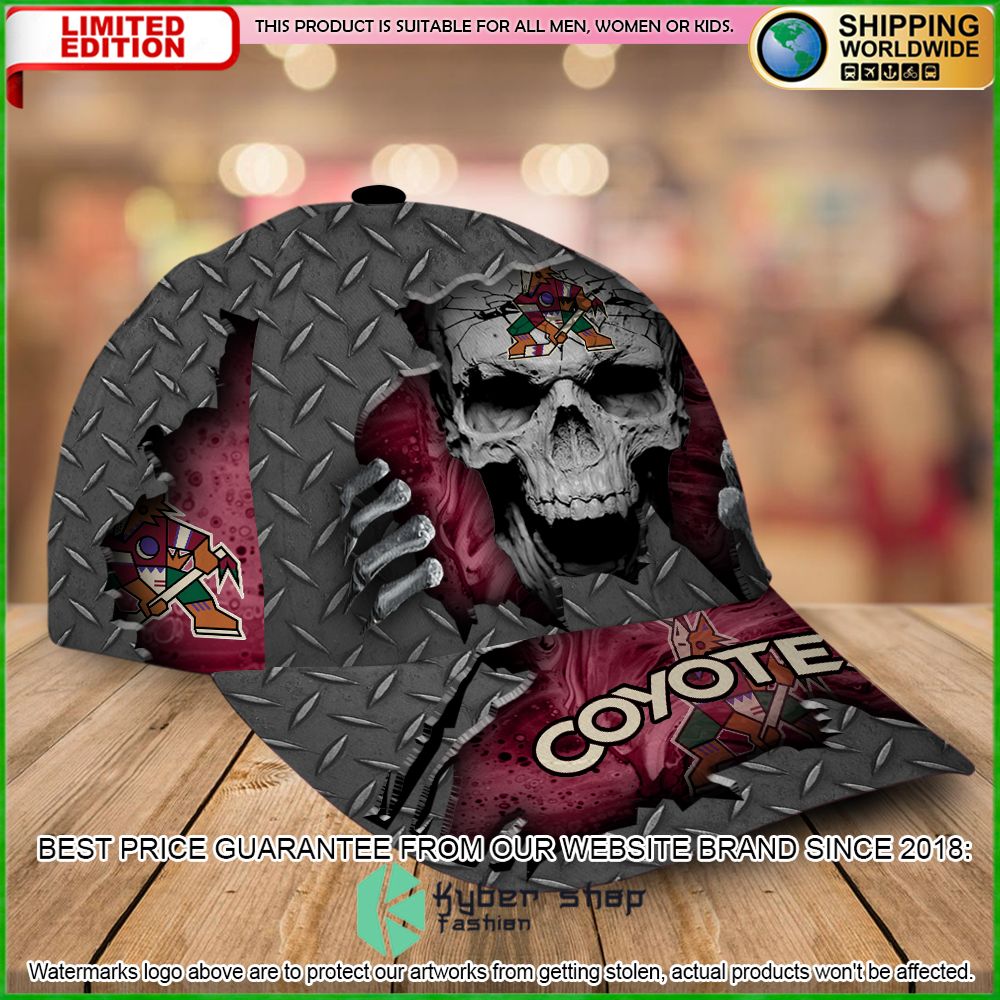 arizona coyotes custom name nhl skull cap limited edition poon0