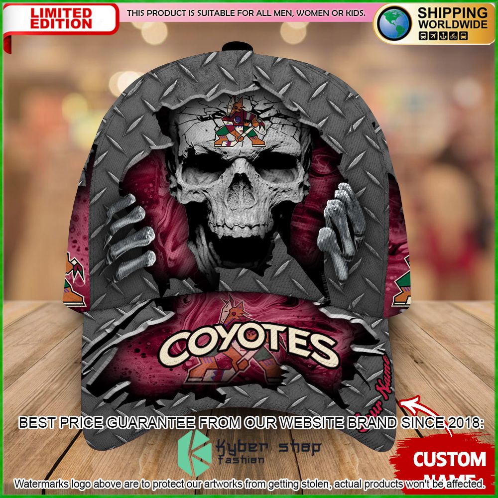 arizona coyotes custom name nhl skull cap limited edition raziq