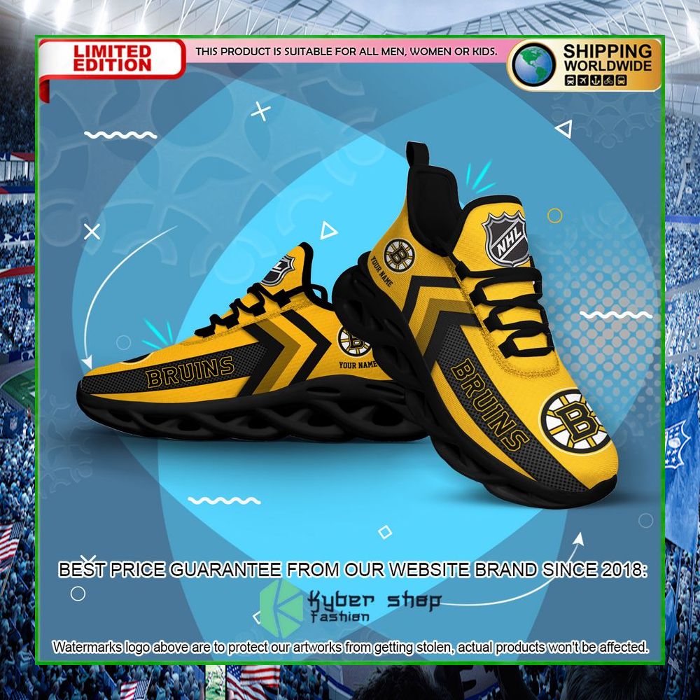 boston bruins custom name clunky max soul shoes limited edition